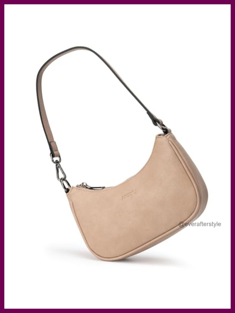 Vegan Leather Mini Crescent Hobo Shoulder Bag Lightweight Purse